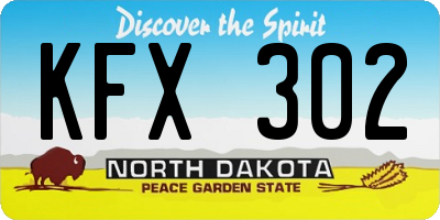 ND license plate KFX302