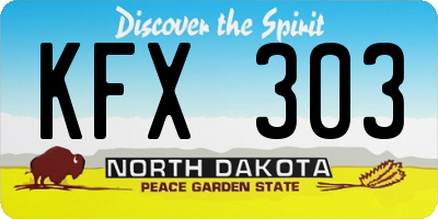 ND license plate KFX303