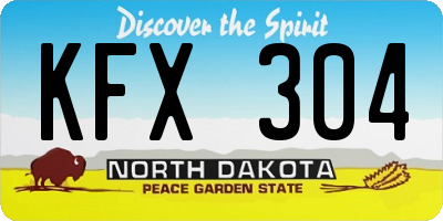 ND license plate KFX304
