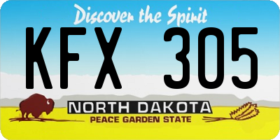 ND license plate KFX305