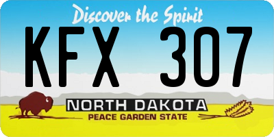 ND license plate KFX307