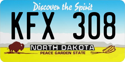 ND license plate KFX308
