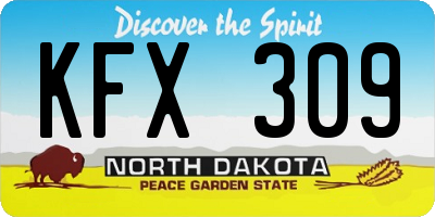 ND license plate KFX309
