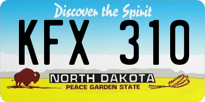 ND license plate KFX310