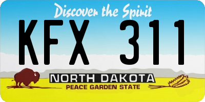 ND license plate KFX311