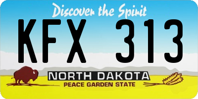 ND license plate KFX313