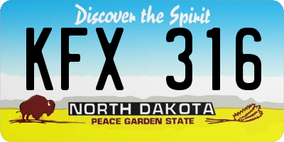 ND license plate KFX316