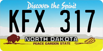 ND license plate KFX317