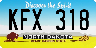 ND license plate KFX318