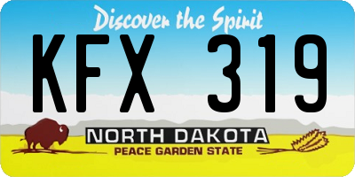 ND license plate KFX319