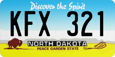 ND license plate KFX321