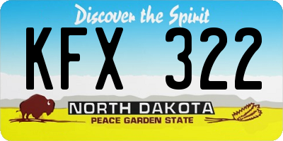 ND license plate KFX322