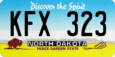 ND license plate KFX323