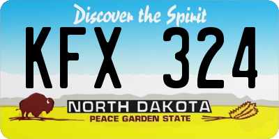 ND license plate KFX324