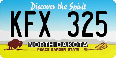 ND license plate KFX325
