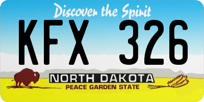 ND license plate KFX326