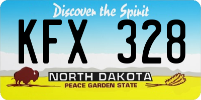 ND license plate KFX328