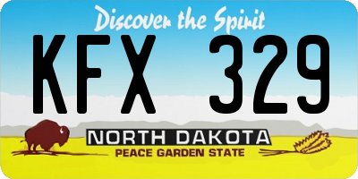 ND license plate KFX329
