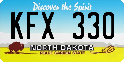 ND license plate KFX330