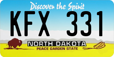 ND license plate KFX331