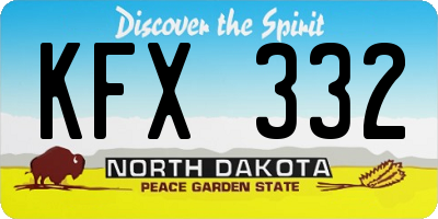 ND license plate KFX332