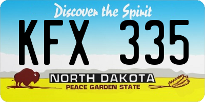 ND license plate KFX335