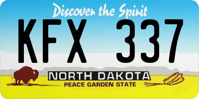 ND license plate KFX337