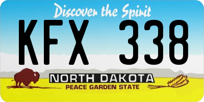 ND license plate KFX338