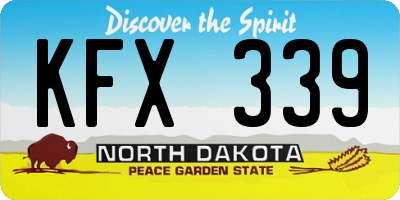 ND license plate KFX339