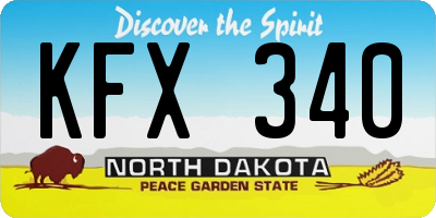 ND license plate KFX340