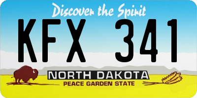 ND license plate KFX341