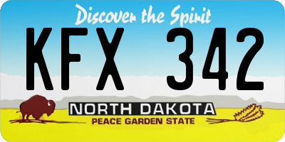 ND license plate KFX342