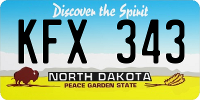 ND license plate KFX343