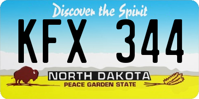 ND license plate KFX344