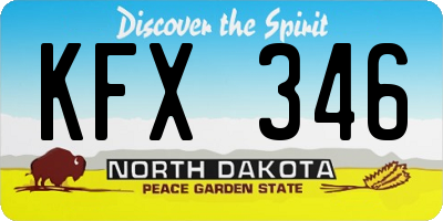 ND license plate KFX346