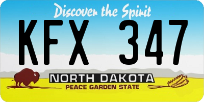 ND license plate KFX347