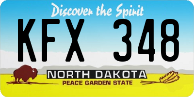 ND license plate KFX348