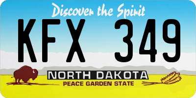 ND license plate KFX349