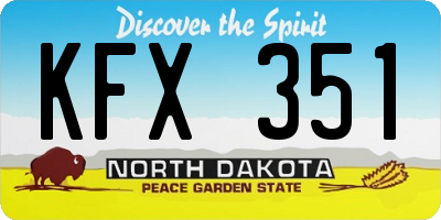 ND license plate KFX351