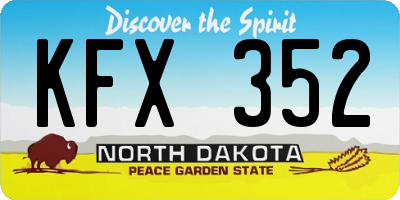 ND license plate KFX352