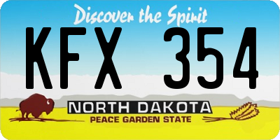 ND license plate KFX354