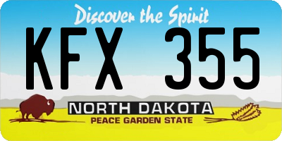 ND license plate KFX355