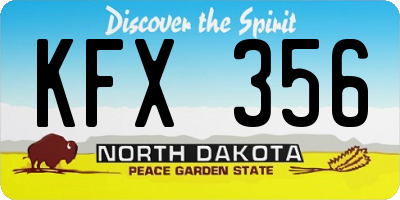 ND license plate KFX356