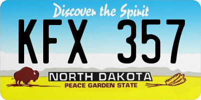 ND license plate KFX357