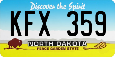 ND license plate KFX359