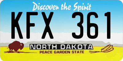 ND license plate KFX361