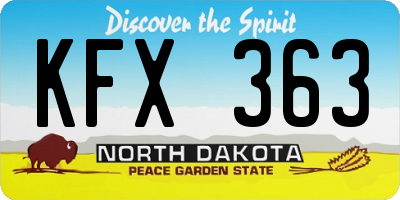 ND license plate KFX363