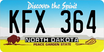 ND license plate KFX364