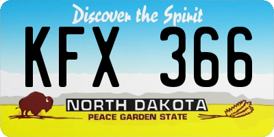 ND license plate KFX366