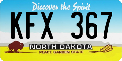 ND license plate KFX367
